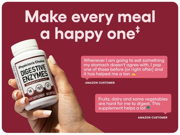 Physician's Choice Digestive Enzymes - Bloating & Mealtime Discomfort Support with Probiotics + Prebiotics for Digestion & Gut Health