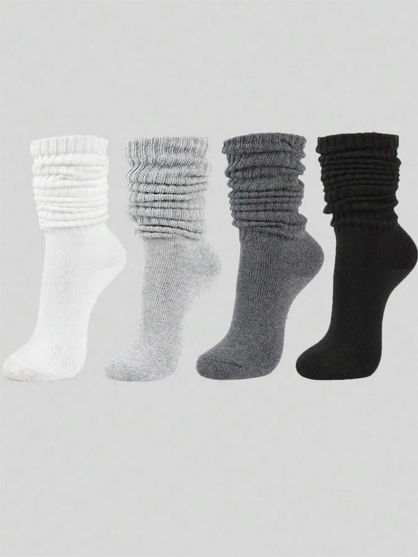 Women's Solid Color Over The Calf Socks, Fashion Casual Cozy Breathable Pile Socks for Daily Outdoor Wear, Women Socks for All Seasons, Knitted Socks