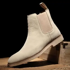 Men's high top genuine leather Chelsea boots - casual English ankle boots
