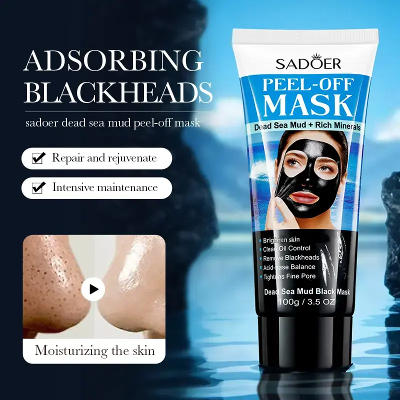Unisex Youth Dead Sea Mud Charcoal Mask - Mineral-Rich Peel-Off Additive-Free Face Mask for Soothing Skin Repair & Cleansing, Face Masks