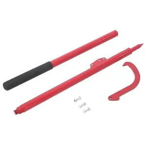 Log Peavey 61" Logging Tool, Hook Log Roller Tool for Turning Logs, Opening Felling Log Roller Tool, Cant Hook with Rubber Grip and Adjustable Hook, Red