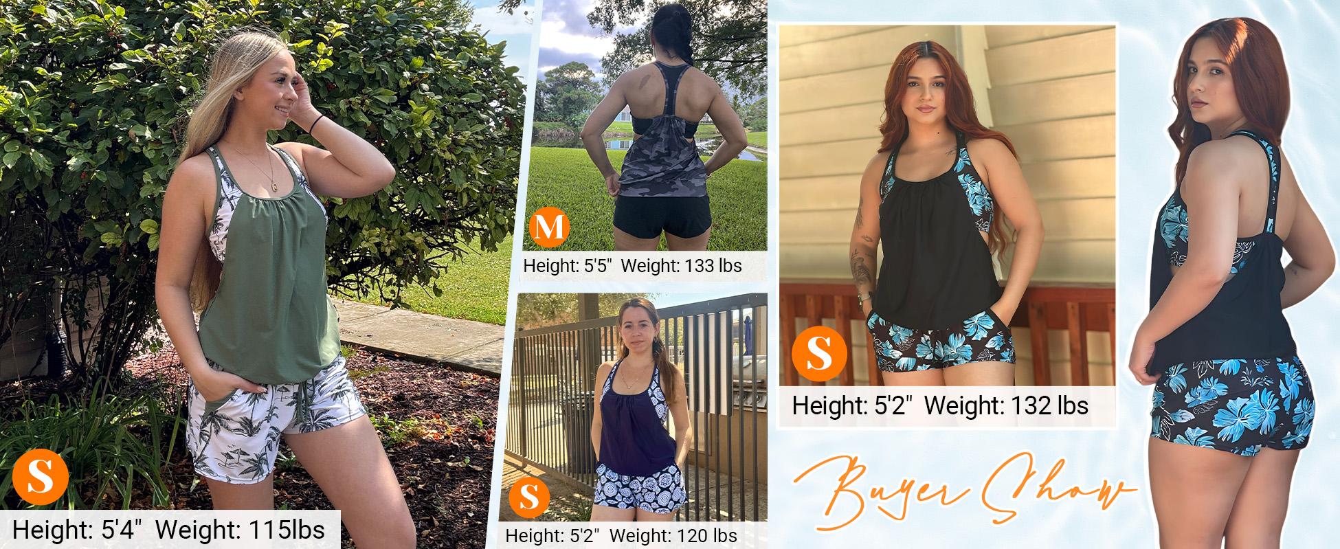 Daci Tankini Swimsuits for Women - 2026 Tummy Control Two Piece Bathing Suit with Sporty Pockets Shorts Blouson Swimwear