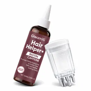 Biotin and Caffeine Hair Growth Set - Thicker, Fuller Hair Treatment for Thinning Hair, Scalp Massager Applicator Bundle (3.38 fl.oz)