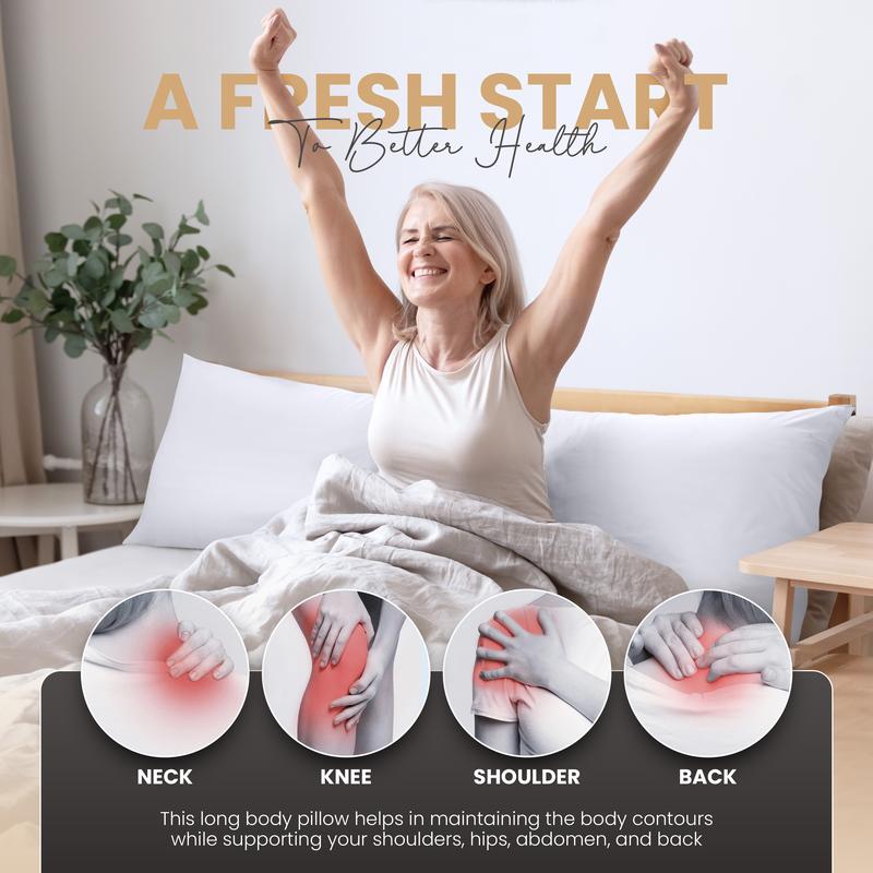 Utopia Bedding Full Body Pillow for Adults - Soft & Durable Long Pillow for Side Sleepers