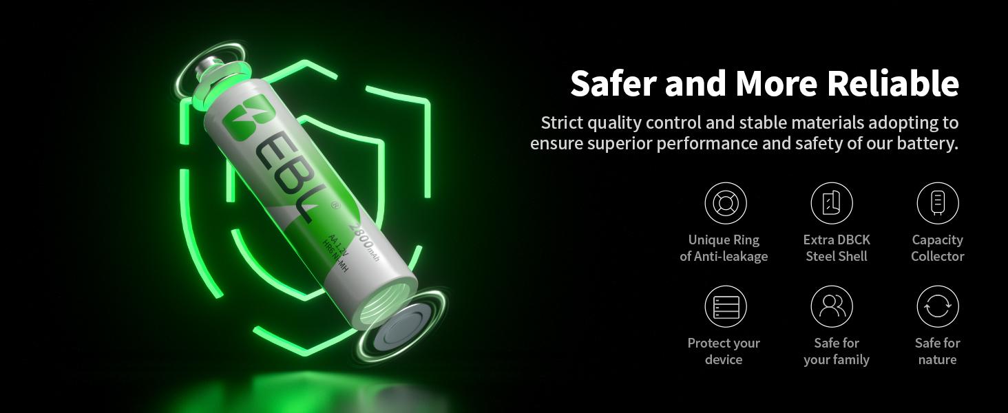 EBL Ni-MH AA AAA Rechargeable Batteries Combo