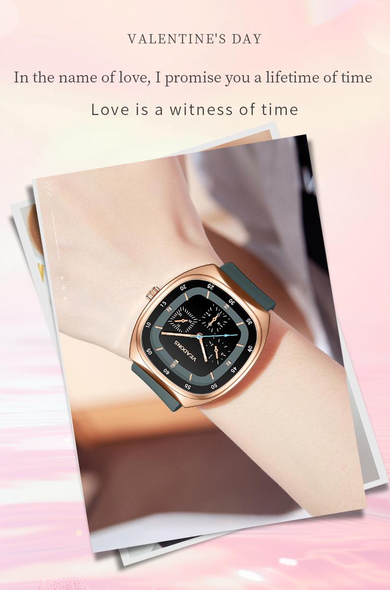 Fashion Watch TikTokShopStockUp  Valentine’s Day Gift Casual Stylish Open Dial Watch  Silicone Strap, Waterproof & Luminous, Perfect for All Occasions