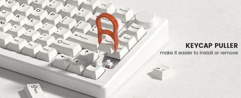 Womier PBT keycaps Set, 126 Keys Double Shot  Retro Milky White Keyboard caps,Cherry Profile Keycaps 60 65 75 100 Percent, Custom keycaps for Mechanical Keyboard Gaming(61/64/68/84/87/100/104/108)