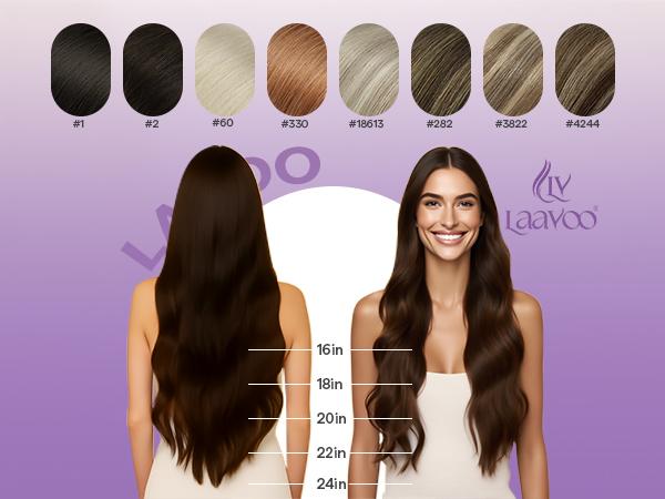 LaaVoo Butterfly Weft Hair Extensions Real Human Hair Hole Weft Invisible Genius Weft OVO Weft TikTokShopHolidayHaul 100 grams and 50 grams Christmas Gift