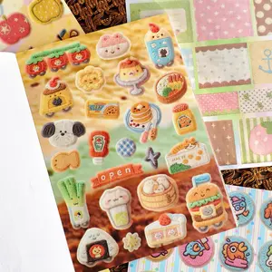 Handmade Embroidery Style Sticker Book 2 Pack 60 Sheets 1300+ PCS Warm and Cool Tones for Journaling Scrapbooking