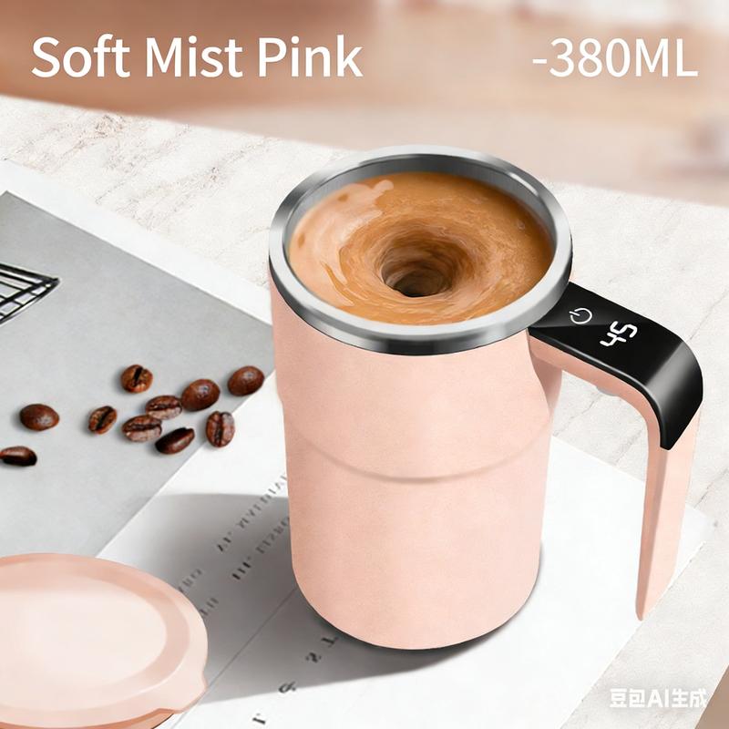 Smart Auto Stirring Mug USB Rechargeable 304 Stainless Steel Temperature Display Self Stirring Coffee Milk Cup for Home Kitchen