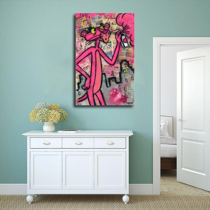 Pink Panther Street Art Graffiti Edition Print, Poster with Spray Decor Kitchen