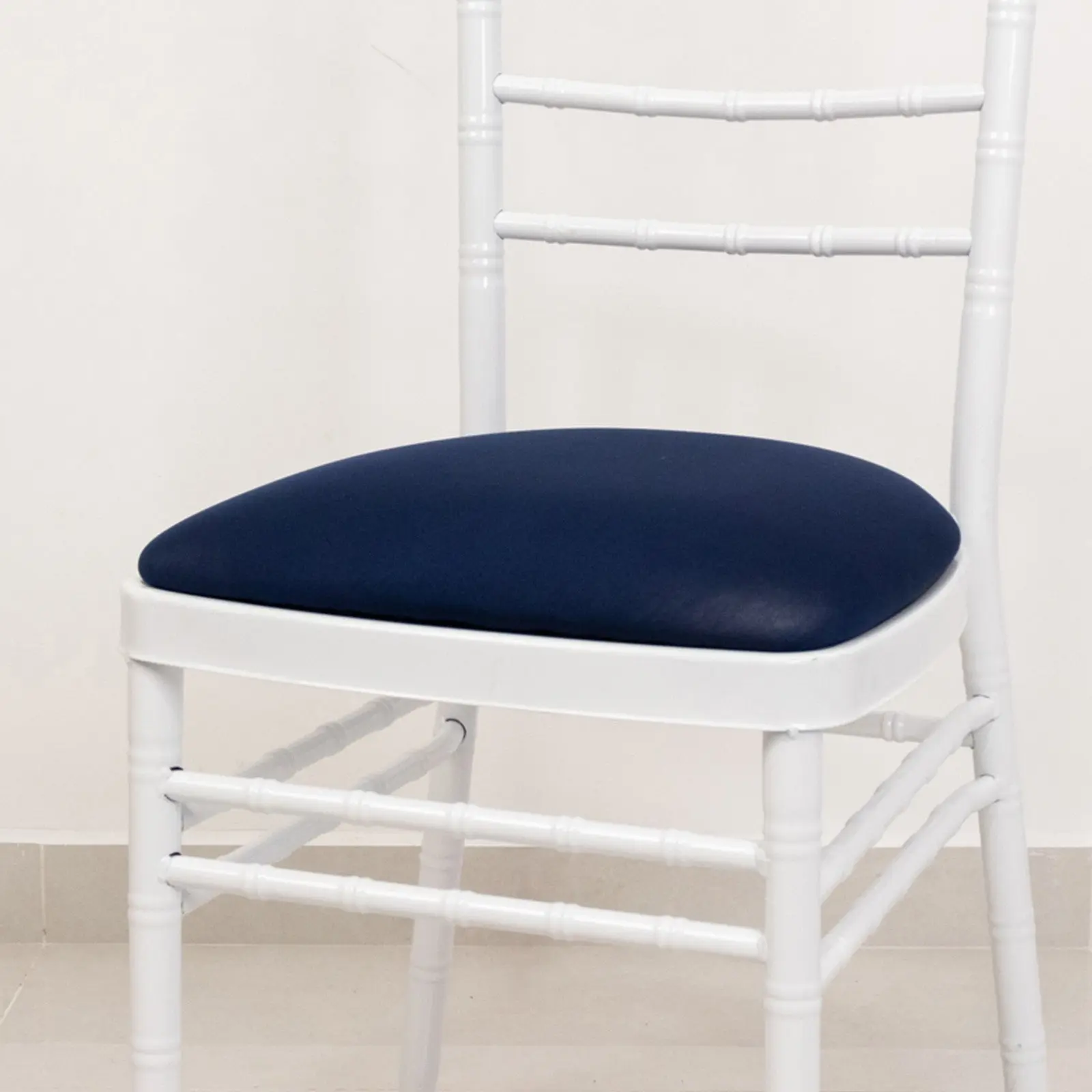 5-Pack Navy Blue Spandex Chiavari Chair Cushion Covers - Washable Stretch Fitted Seat Pad Slipcovers for Stretch Dining Chairs, Slipcovers Stretch Dining Chair