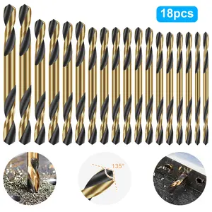 18Pcs Double-Head Twist Drill Bits Set-Double End Bit,Double-edged HSS Drilling Openers for DIY Metal Work Carpentry Punching