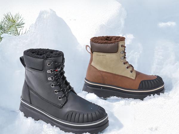 Bruno Marcs Men's Fur Lined Insulated Snow Boots