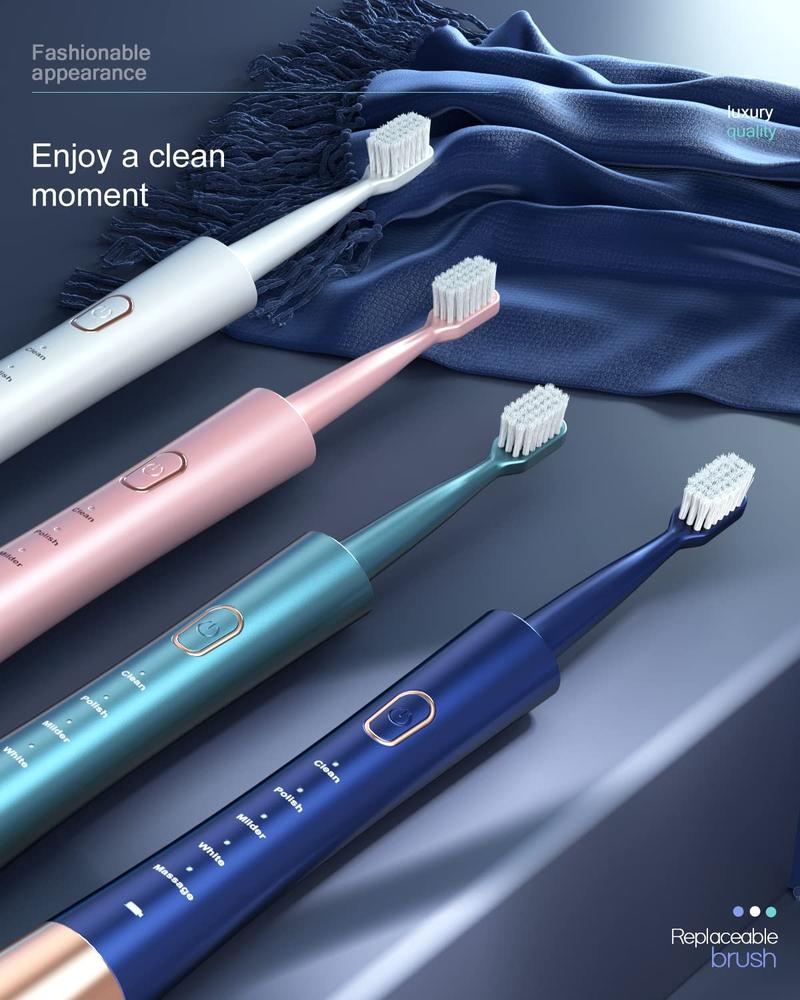 Sonic Whitening Toothbrush , 3 Brush Heads, Wireless Charging, Lightweight, Waterproof, Rechargeable Electric Sonic Whitening Toothbrush , 3 Brush Heads, Wireless Charging, Lightweight, Waterproof, Rechargeable Electric