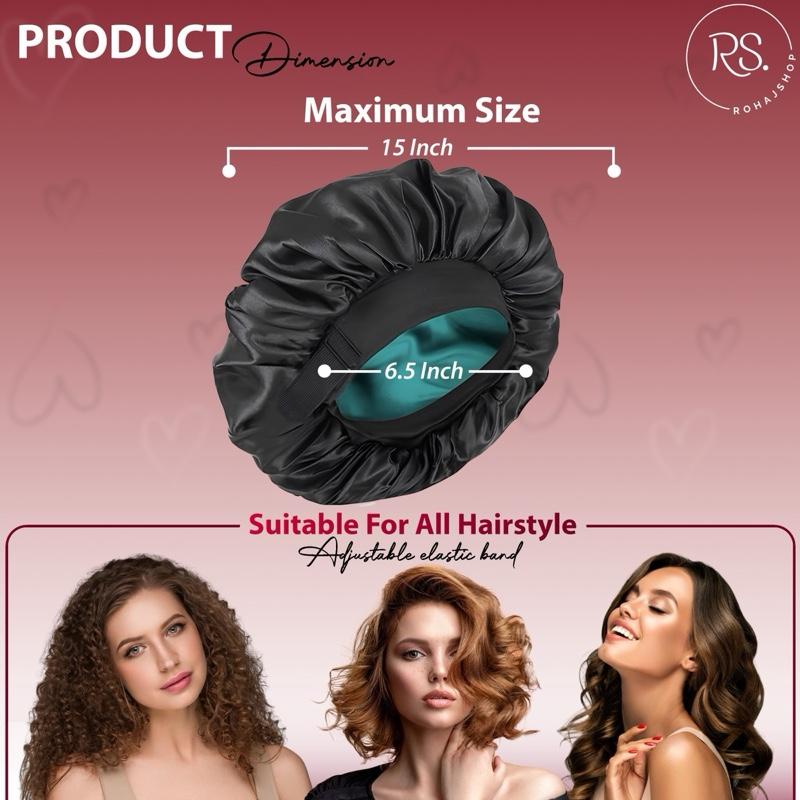 Double Layer Silk Bonnet for Haircare Soft Practical Sleeping Cap with Elastic Tie Band for Curly Natural Hair Comfortable Secure Fit Satin Bonnet for Hair Care Heatless
