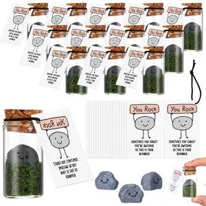Employee Appreciation Gifts 20/25/30/35/50 Sets Mini You Rock Figure Jar Glasses with Positive Cards Emotional Support Bluk Gifts for Team Coworker Teachers Students for Employee Appreciation Week Desktop Decor Easter Basket Ideas Class Rewards