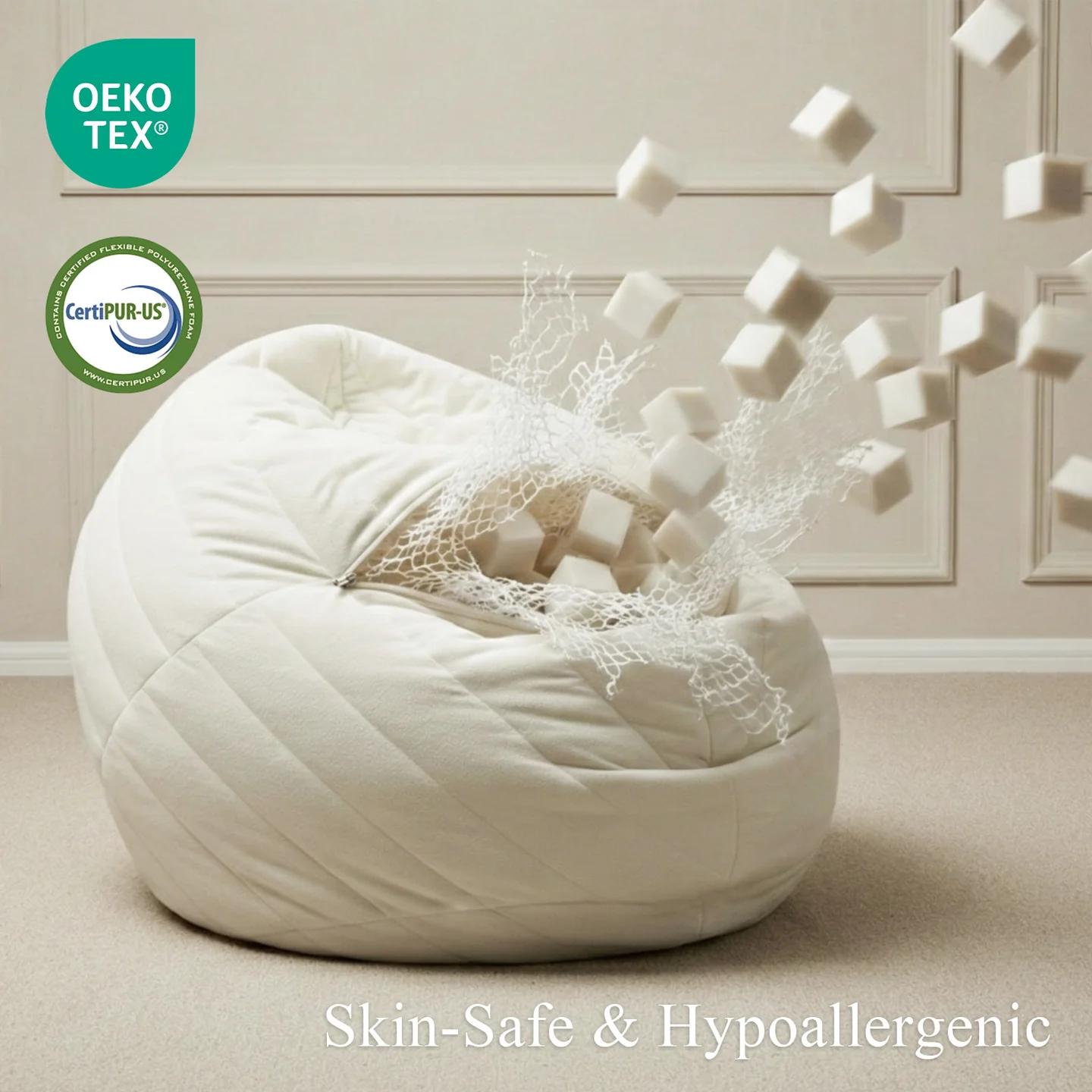 ZonLi 6FT Giant Bean Bag Chair for Adults, Oversized Memory Foam Bean Bag Couch with Removable Machine Washable Cover, Comfy Lazy Bean Bag Sofa for Gaming, Living Room, Bedroom & Dorm, Big Bean Bag Chair for Teens Kids, Soft Floor Lounger Furniture ZonLi 6FT Giant Bean Bag Chair for Adults, Oversized Memory Foam Bean Bag Couch with Removable Machine Washable Cover, Comfy Lazy Bean Bag Sofa for Gaming, Living Room, Bedroom & Dorm, Big Bean Bag Chair for Teens Kids, Soft Floor Lounger Furniture