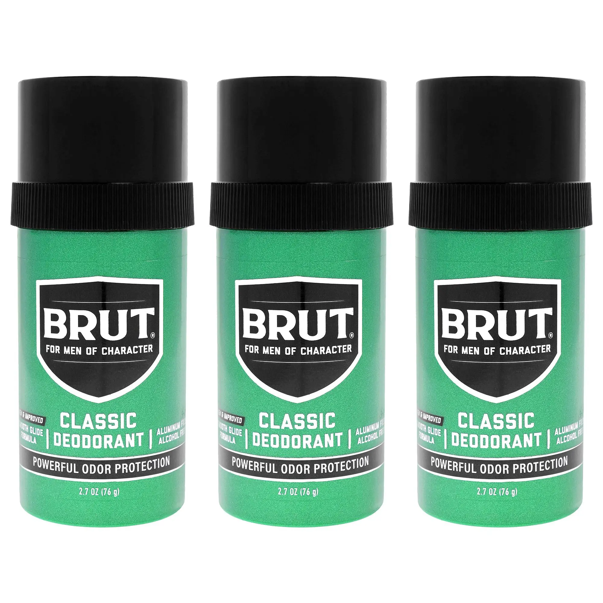 Brut by Faberge Co. Classic Male Care Deodorant Stick - 2.5 oz, Aluminum Salts Formula, Daily Application, Odor Protection - Pack of 3, Apply Daily