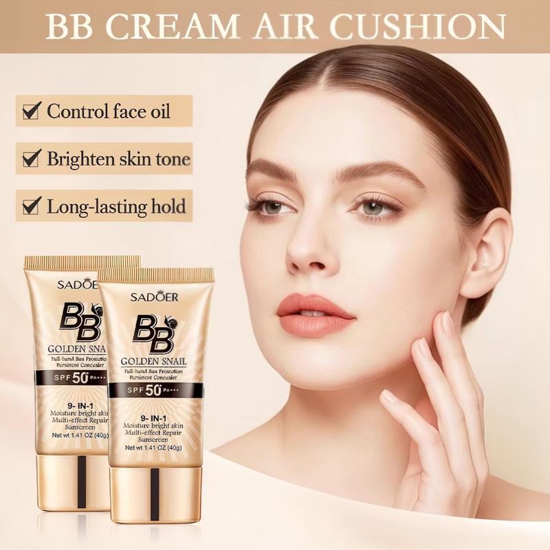High-coverage waterproof snail BB cream - matte finish, long-lasting moisturizing and oil control, creates a natural makeup look, refreshing and non-greasy, perfect for makeup beginners