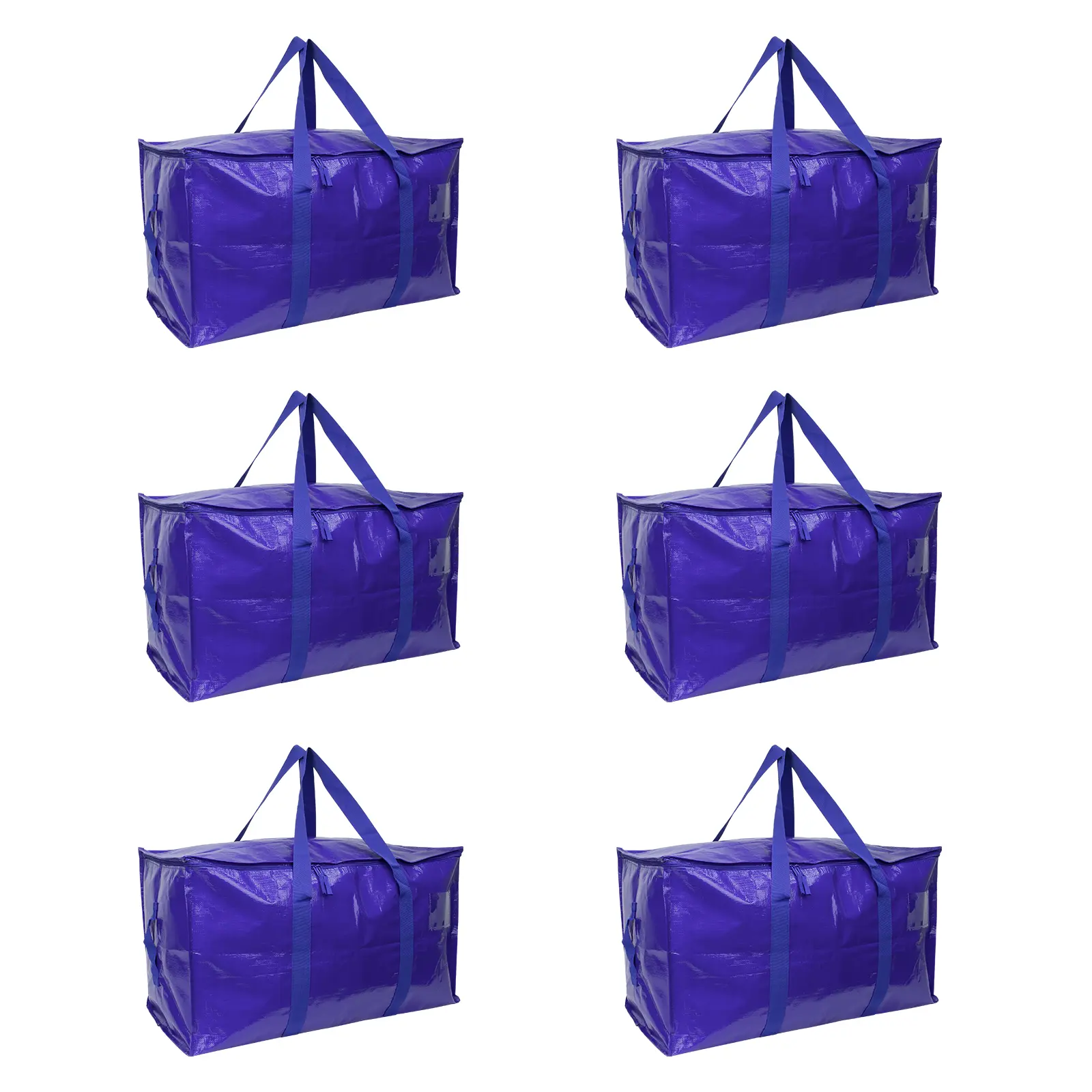 6PCS 24 Gallon Extra Large Heavy Duty Foldable Moving Bags With Carrying Handles, Zippers and Tag Pocket, Outdoor Camping, Water proof Organiser Organiser Organiser Organiser Organiser Organiser