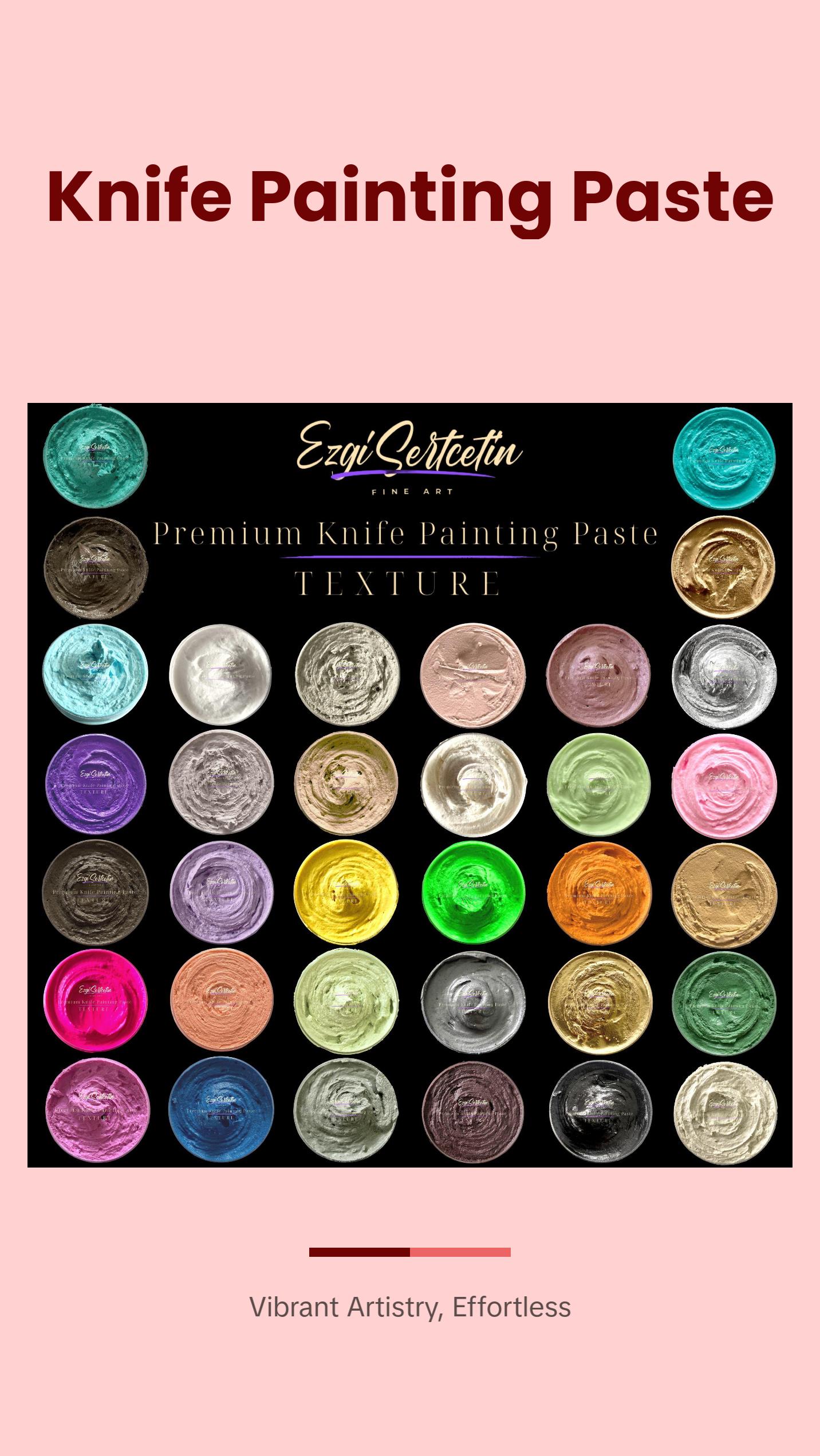 Premium Palette Knife Painting Paste|Texture Paste|Authentic Bright Colors|Ready to Use|Easy to Apply| 6oz