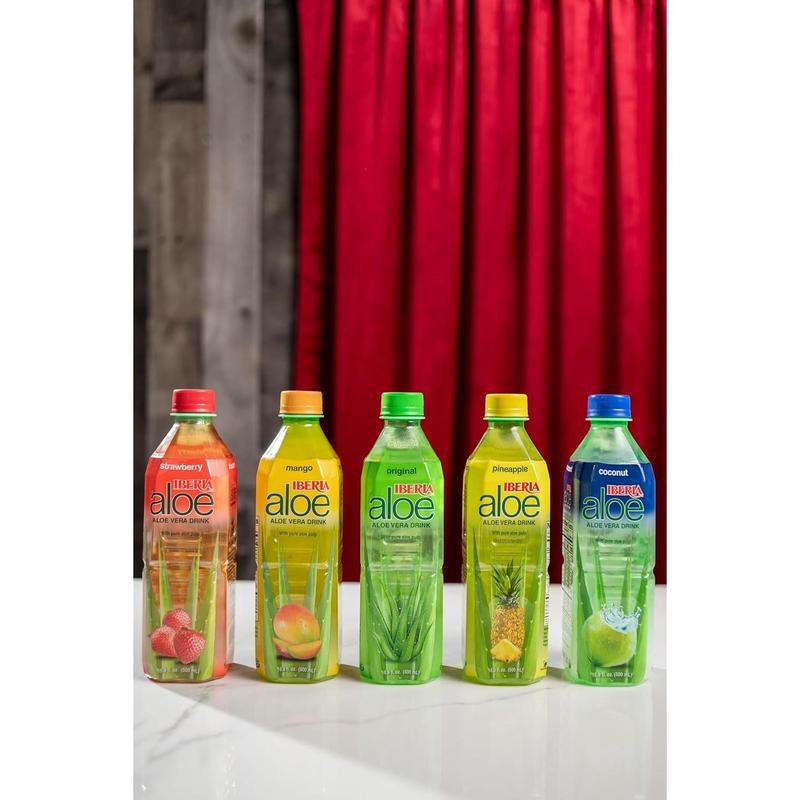 Iberia Aloe Vera Drink with Pure Aloe Pulp, Variety, (Pack of 8) 2 x Original, 2 x Mango, 2 x Pineapple, 2 x Strawberry