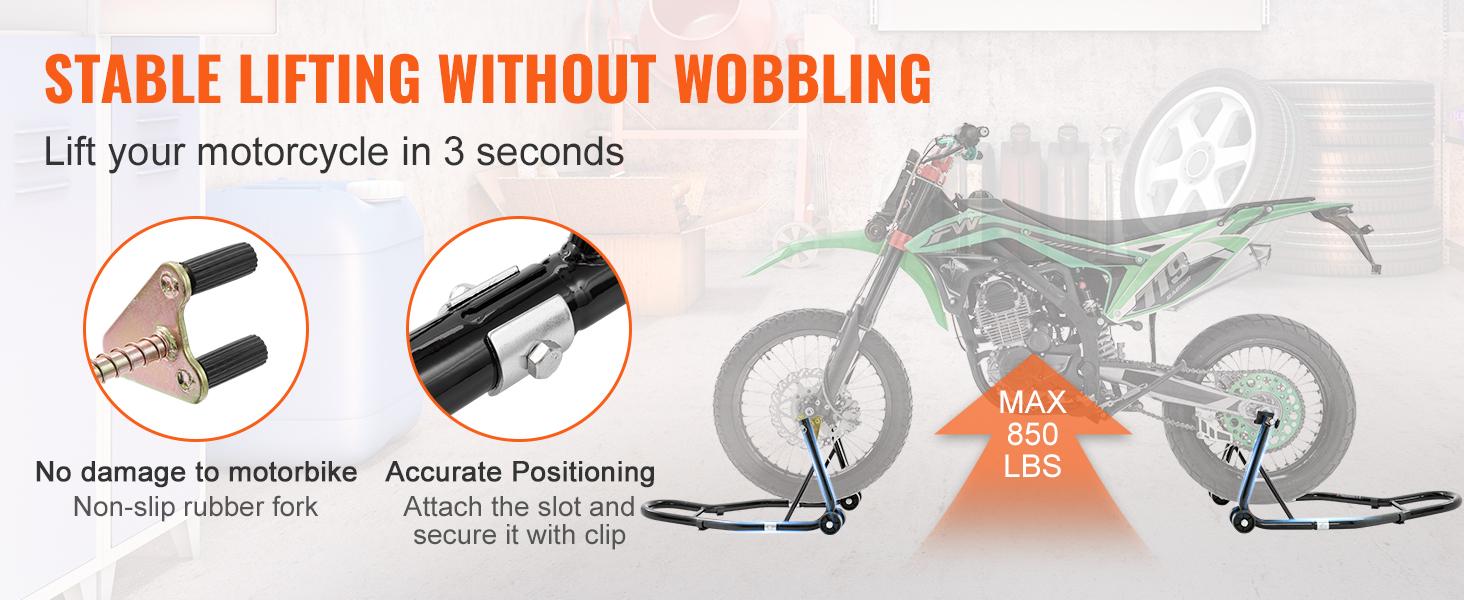 【fathersdaygift】VEVOR Motorcycle Stand, motorcycle stand for front and rear wheel, 850 lbs Combo Lift Stand with Dual-Fork Front & Swingarm Spool Rear for Yamaha Honda Kawasaki Suzuki Sportbikes - Red 【fathersdaygift】VEVOR Motorcycle Stand, motorcycle stand for front and rear wheel, 850 lbs Combo Lift Stand with Dual-Fork Front & Swingarm Spool Rear for Yamaha Honda Kawasaki Suzuki Sportbikes - Red
