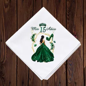Mis 15 Años 12 White Napkins 17x17 for Quinceañera Theme in Many Colors Perfect for Celebrations Personalized with Name and Dates