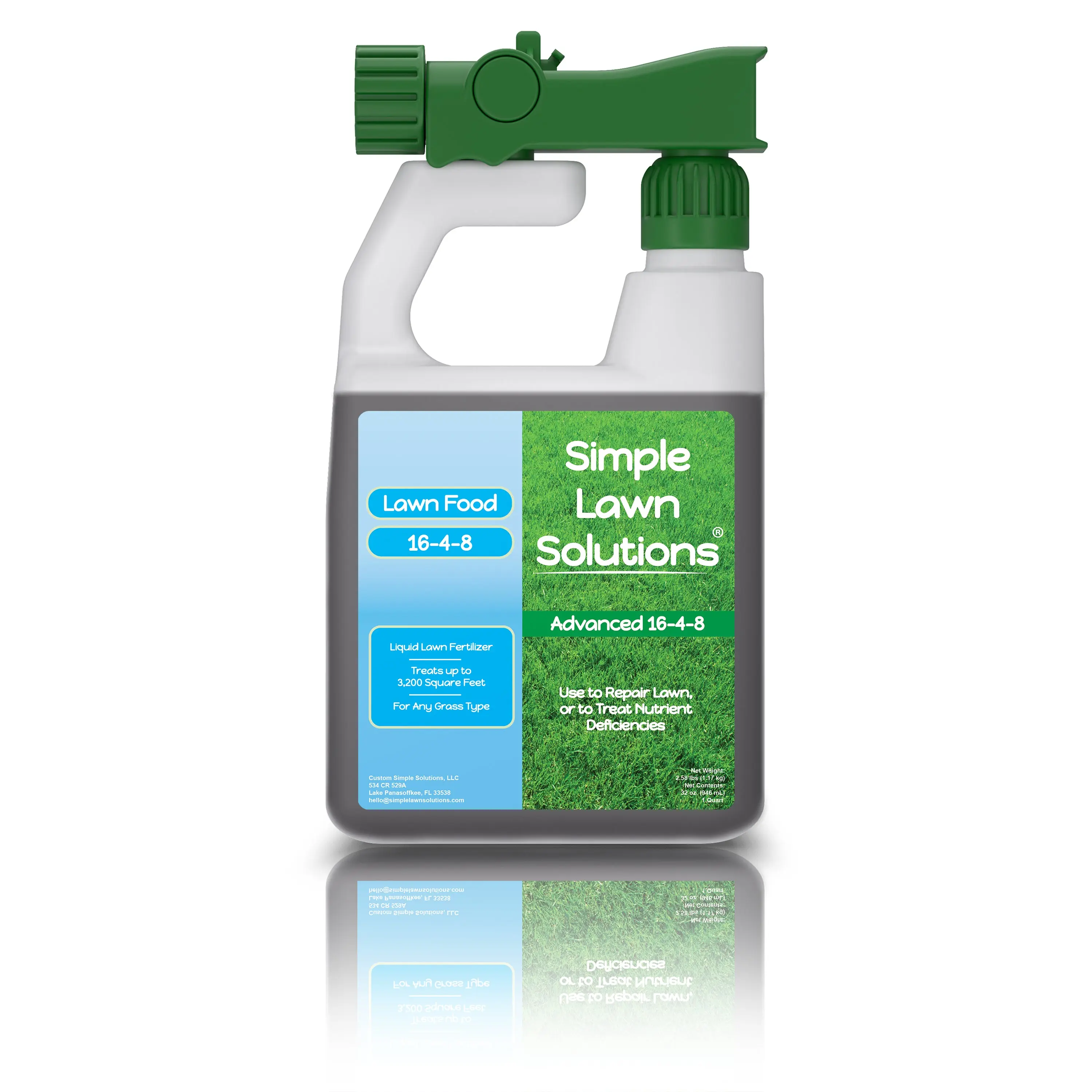 Lawn Food 16-4-8 - Complete Balanced NPK Liquid Fertilizer - All-Season Lawn & Grass Care - Ready-to-use Attached Sprayer - 32 oz