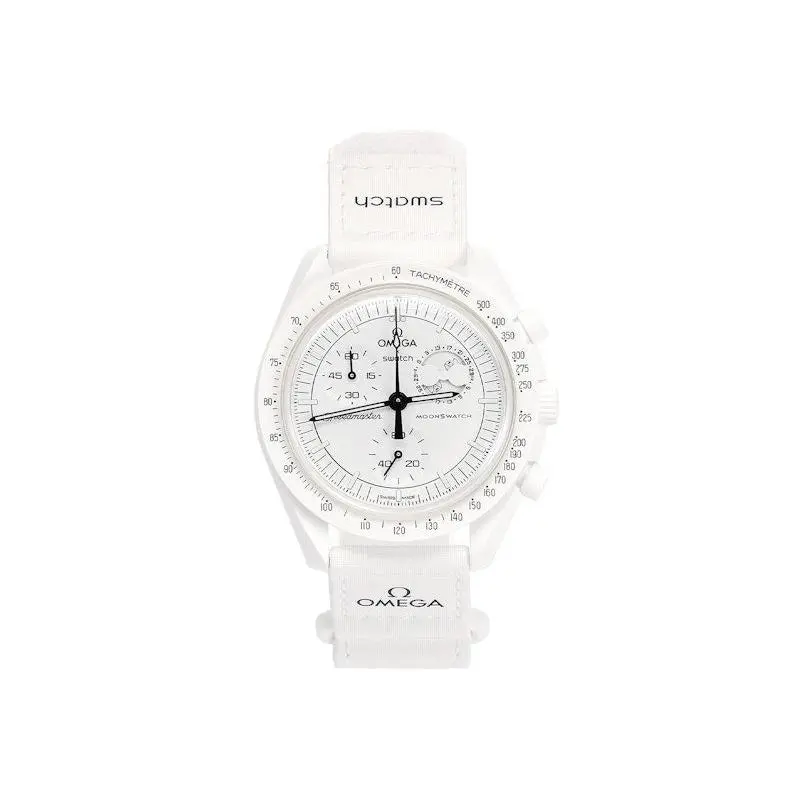 Swatch x Omega Bioceramic Moonswatch Mission To Moonphase Snoopy SO33W700 by StockX
