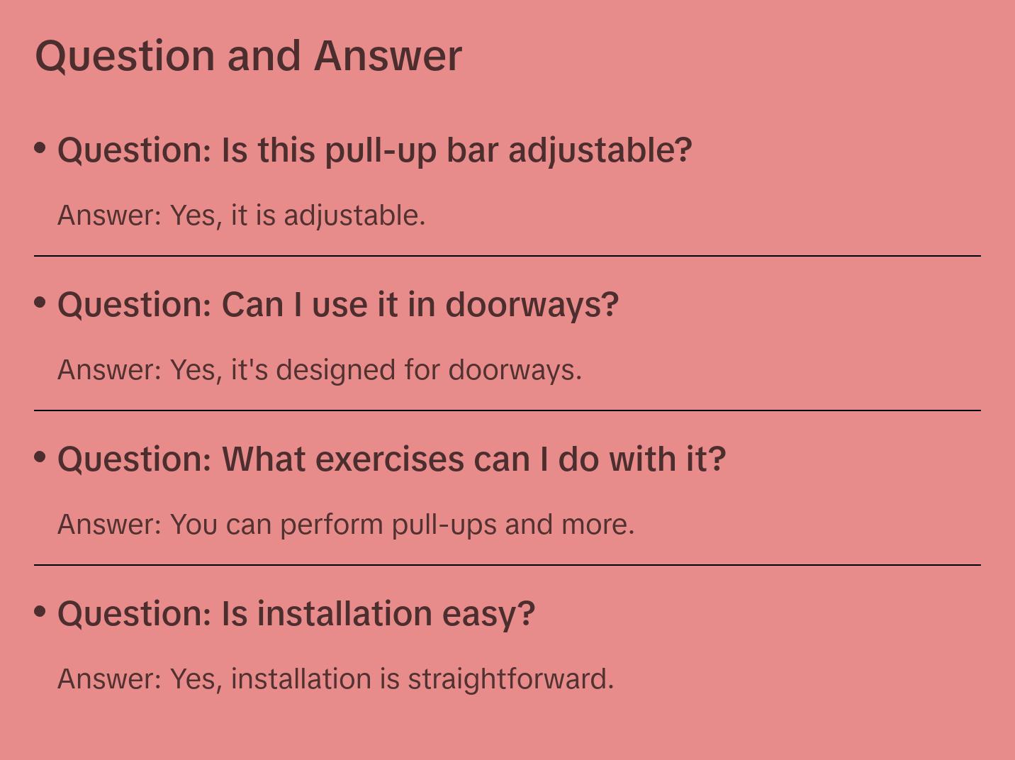 Adjustable Multi-Functional Doorway Pull up Bar