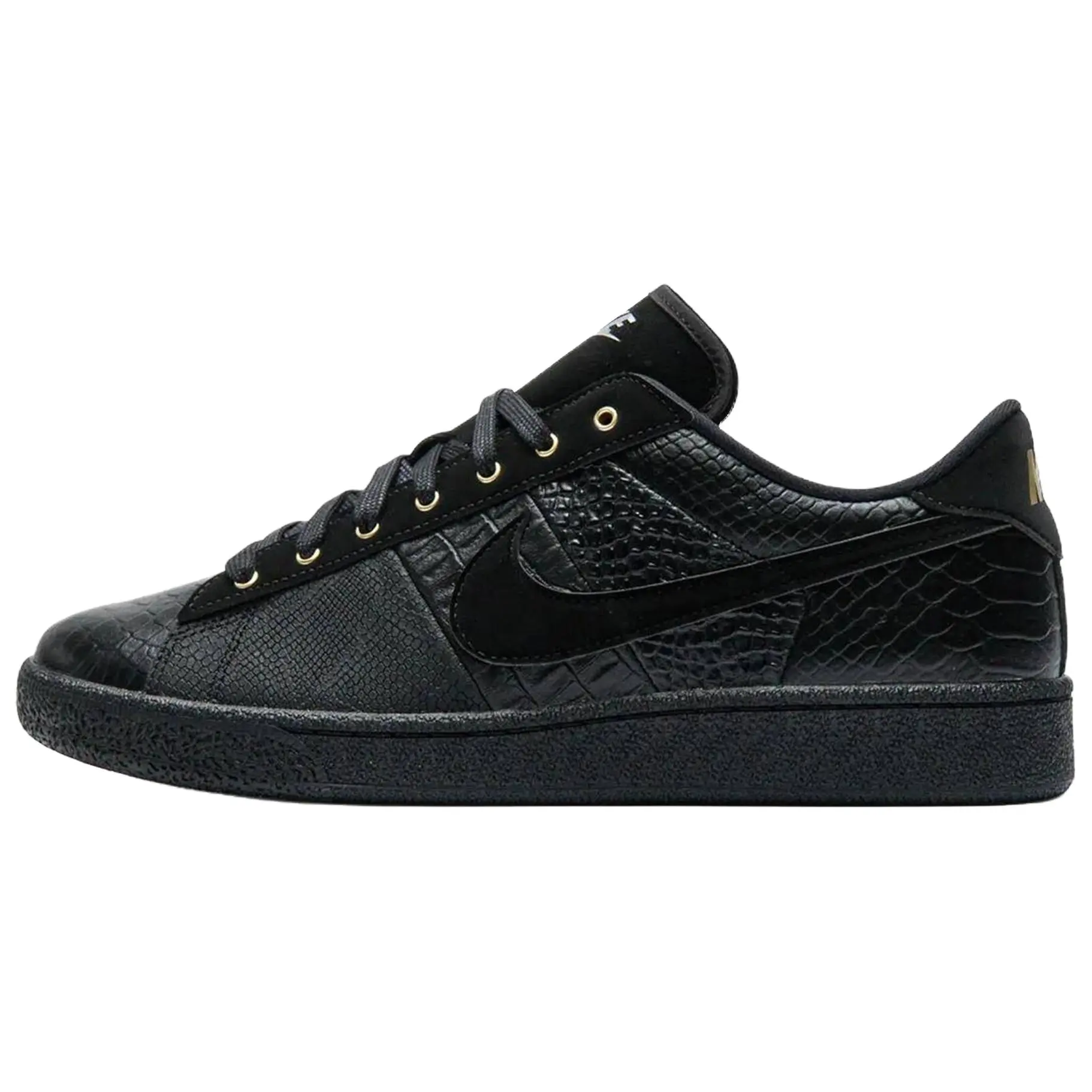 Nike Tennis Classic Premium 'Black' Unisex Classic Retro Leather Athletic Sneakers - High-Quality Solid Casual Sports Shoes for Tennis Training, Runs Large, 7 US, 10 US M, 11 US