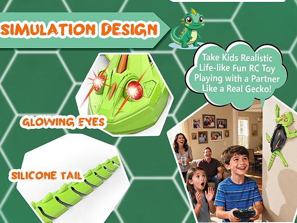 Wall Crawler Gecko TikTokShopBlackFriday Remote Control Toy Electric Lizard with LED Glowing Eyes 360° Spin Rechargeable Christmas  STEM Tech Gift for Kids Ages 6-12