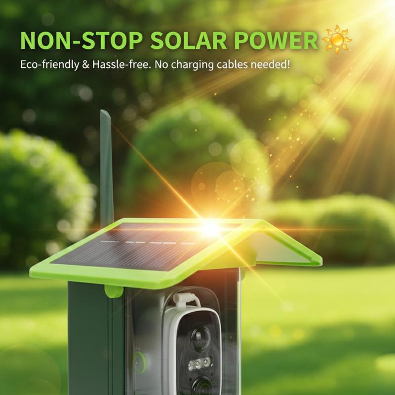 Comhoma Bird Feeder with Camera Solar Powered, AI Identify & Auto Capture with 32GB Card, 2K HD Live Video Smart Bird Feeder Camera Instant Notifications in Backyard, Gift for Bird Lovers