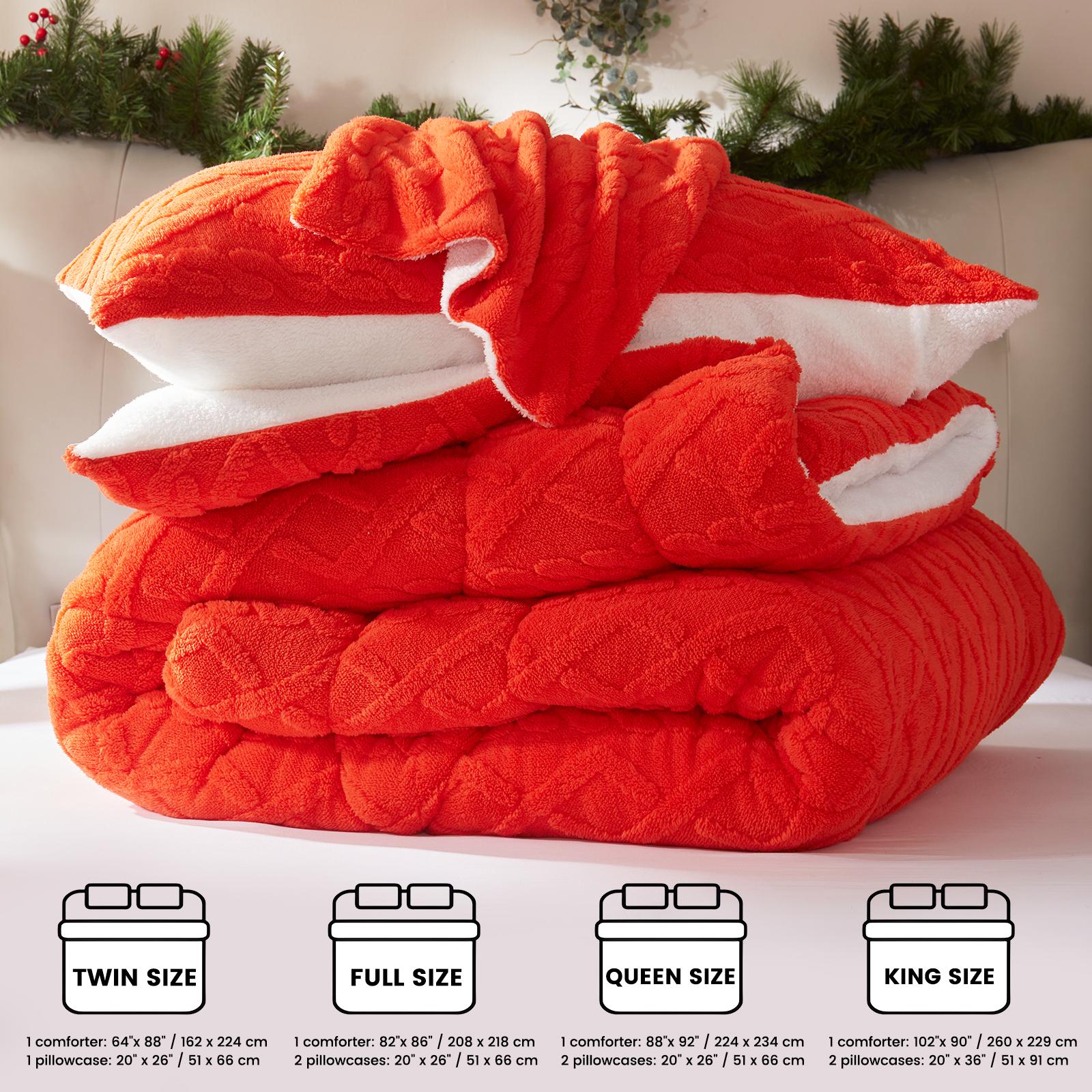 Cosybay Luxury Extra Thick Comforter Set - Super Soft Milk Velvet Fleece, Anti-Static, Multi-Needle Quilting, Breathable, Machine Washable, Kids Halloween comforter set,Sherpa Christmas thick bedding