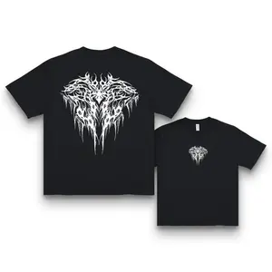 Men's Gothic Geometric Print Summer Casual T-Shirt - Dark Tone Graphic Tee with Regular Fit, Round Neck & Hand Wash/Dry Clean Care for Adult Men's Fashion, Streetwear Style, Edgy Style, Breathable Fabric, Urban Style