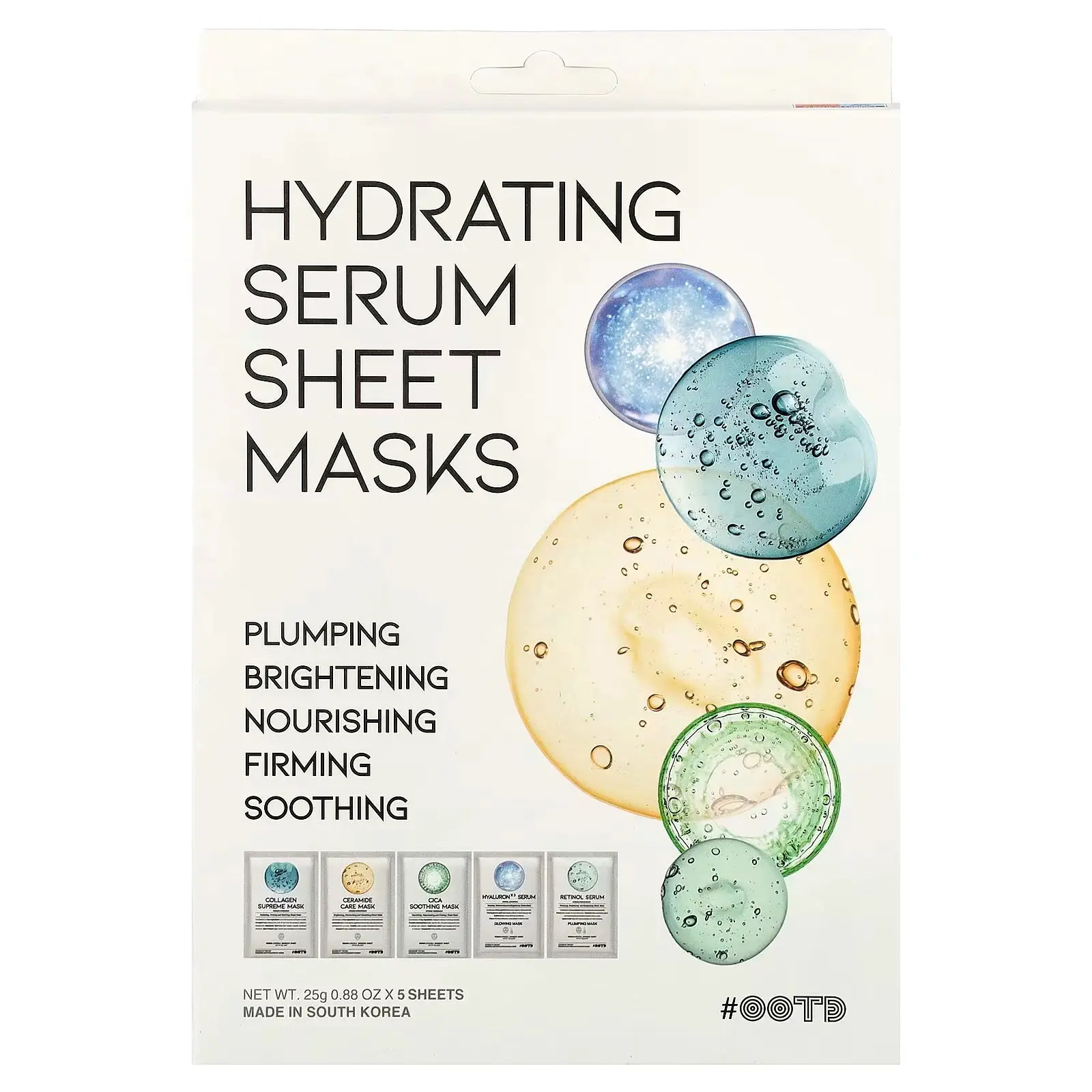 #OOTD Hydrating Serum Sheet Mask Starter Kit, 5 Sheets