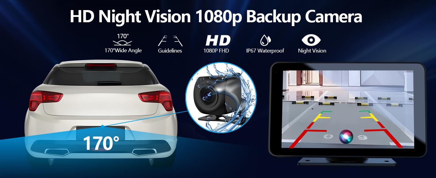 【HiEHA】2026 Wireless Portable Carplay and Android Auto 7" Touchscreen Bluetooth 5.2 Carplay Screen with Mirror Link AUX FM for All Vehicles