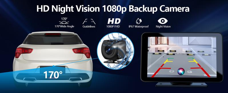 【Hieha】New Year Gift: 2026 Wireless Portable Carplay and Android Auto 7" Touchscreen Bluetooth 5.2 Carplay Screen with Mirror Link AUX FM for All Vehicles