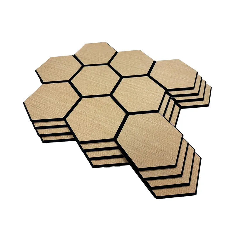 4 Packs Acoustic Wall Panels - Self-Adhesive 3D Wood Slat Wall Panel- Peel and Stick Sound Absorbing Panels for Noise Reducing - Feature Wall Decor for Home & Office