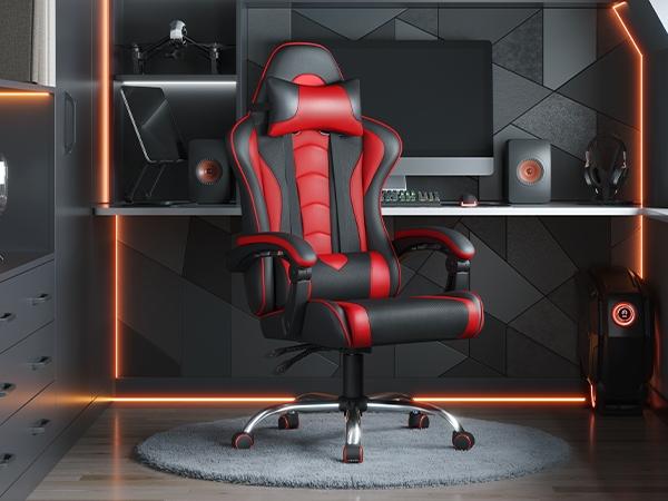 Costoffs Massage Function Gaming Chair Ergonomic PU Leather Office Chair 90-135° Recline Swivel Height Adjustable with Headrest & Storage Pocket 300lbs Capacity Costoffs Massage Function Gaming Chair Ergonomic PU Leather Office Chair 90-135° Recline Swivel Height Adjustable with Headrest & Storage Pocket 300lbs Capacity