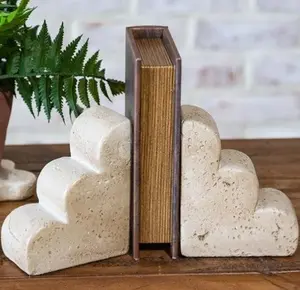 Set of 2 Scallop Edge Cement Bookends