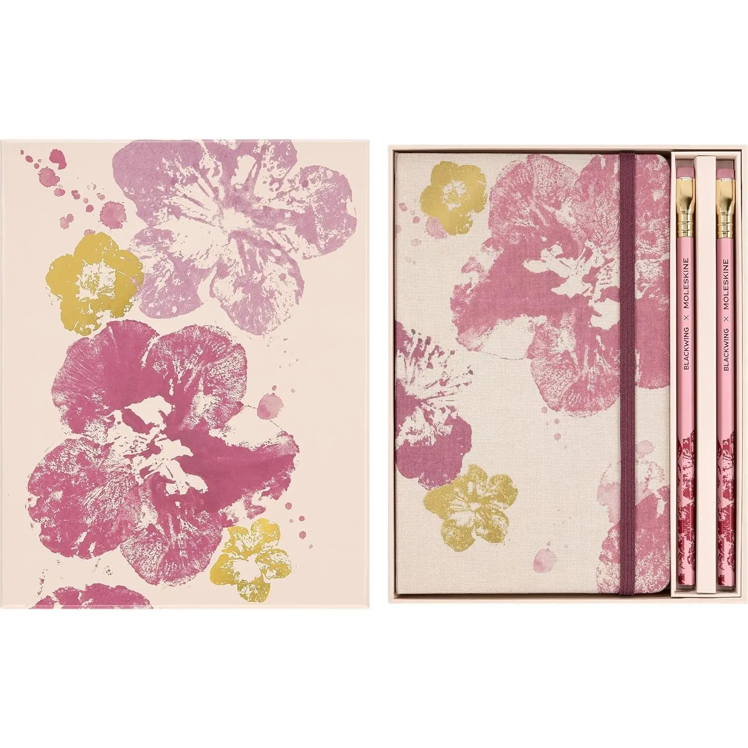 Moleskine 2026 Limited Edition Sakura Gift Set - FSC Certified Aesthetic Illustration Notebook, Reflection Journal, Japanese Stationery Supplies, 2 Blackwing Firm Graphite Pencils in Reusable Box (Includes Journaling Supplies, Sketchbook Ideas)