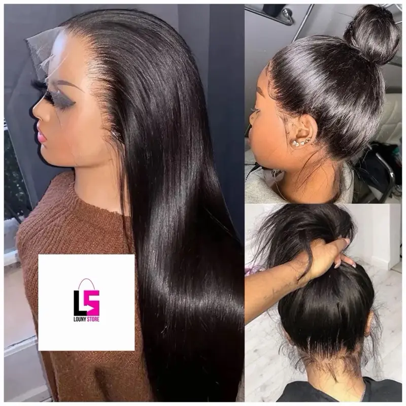 L S 360 Full Lace Wig 100% Human Hair Straight Wigs 250 density