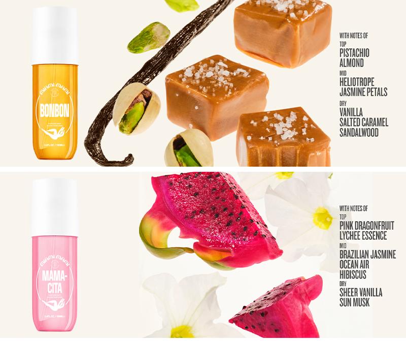 4-Piece Set, MIAMI MAMI Body&Hair Fragrance Mist &Body Cream Gift Box, 4 Different Scent, Long-lasting Perfume, Ideal For Dating, Daily Life, Parties, Gift Giving, 3.4 Fl Oz Perfume, 1.06 Fl Oz Body Cream