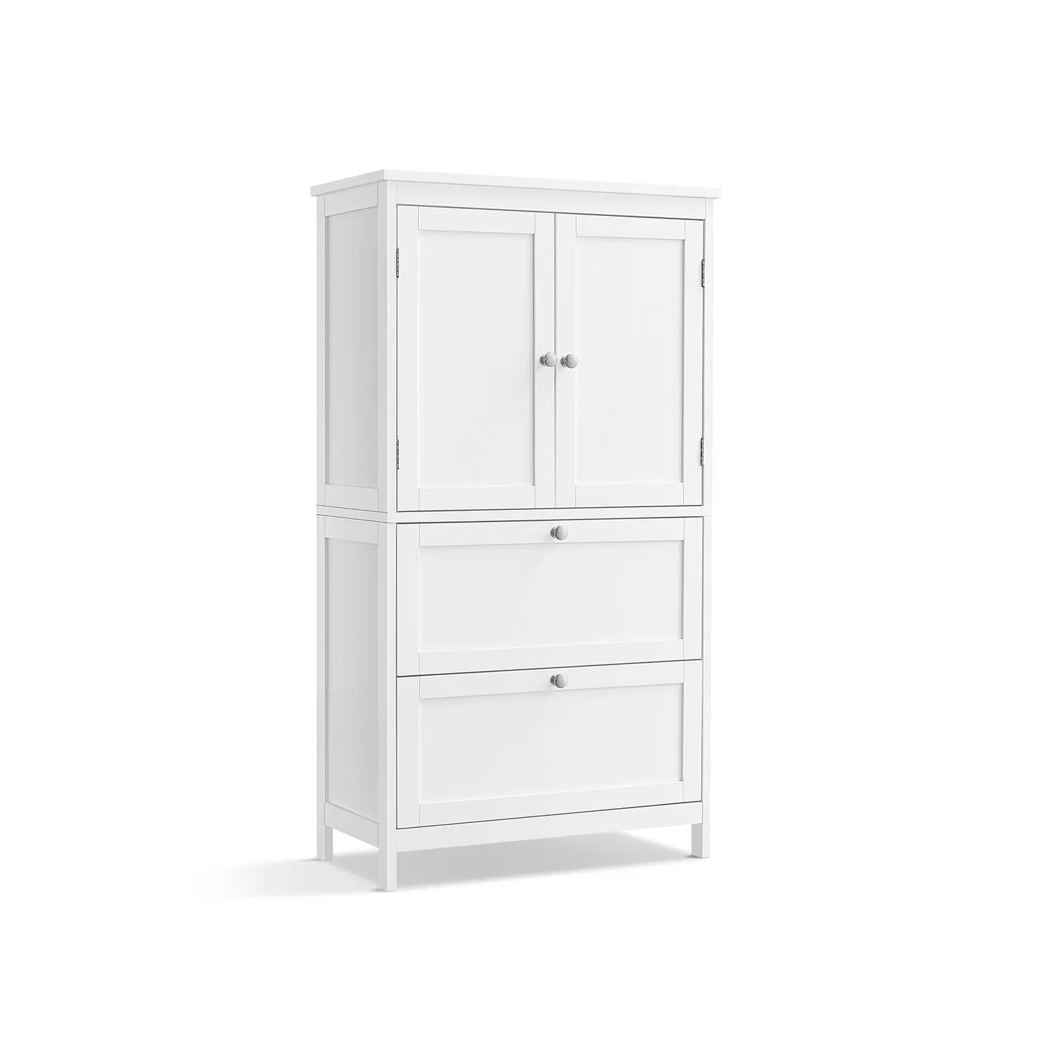 VASAGLE Bathroom Floor Storage Cabinet - 11.8"D x 23.6"W x 31.5"H Indoor Furniture Cupboard with Style, Anti-Tip Kit, Easy Assembly, Ensured Safety, Regular Door, Durable Build, Adjustable Drawer, Home Organization Solution