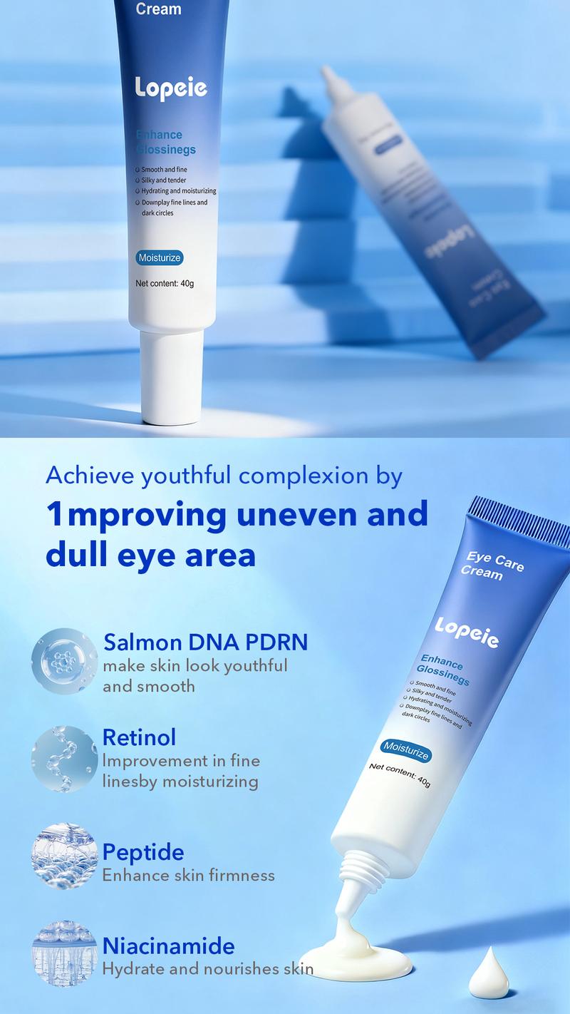 Lopeie Eye Cream with Hyaluronic Acid, Caffeine, Peony Seed Oil & 5-Peptide Complex – Hydrates, Brightens & Reduces Puffiness