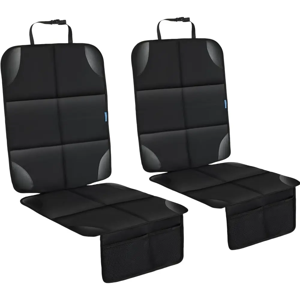 2-Pack Car Seat Protectors (Car Seat Covers) with Thick Padding, Non-Slip Padded Backing, Mesh Pockets for Kids, Pets