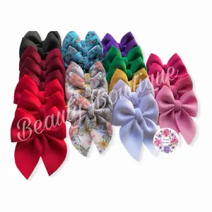Sailor puff bow clips
